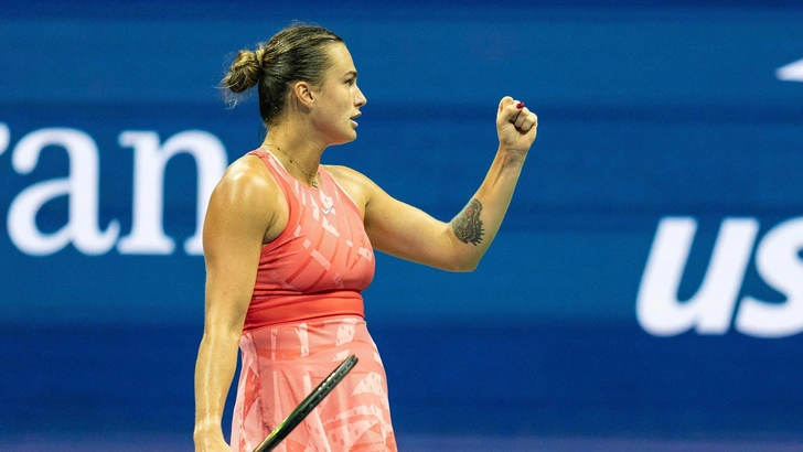 Sabalenka showing emotion